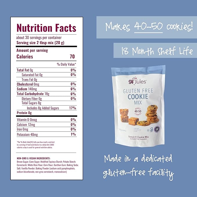 gfJules Certified Gluten Free Original &amp Cut Out Cookie Baking Mix | No Grit Non-GMO Vegan Kosher &amp Top 9 Allergen Free | Alternative to Regular Cookie Mixes