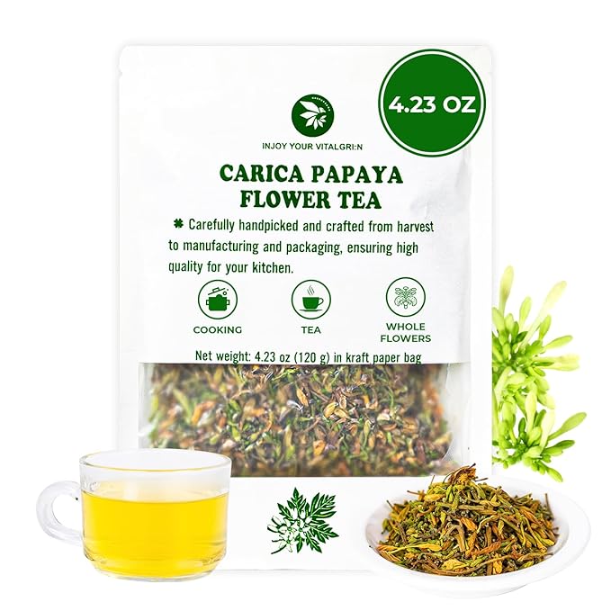 Carica Papaya Flowers Freeze Dried 4.23 Oz Vaccum Sealed Mind Calm &amp Relax Herbal Tea No Additives &amp No Sugar Added Stomach Calm &amp Relax Re-steep Papaya Flower Tea &amp Cooking