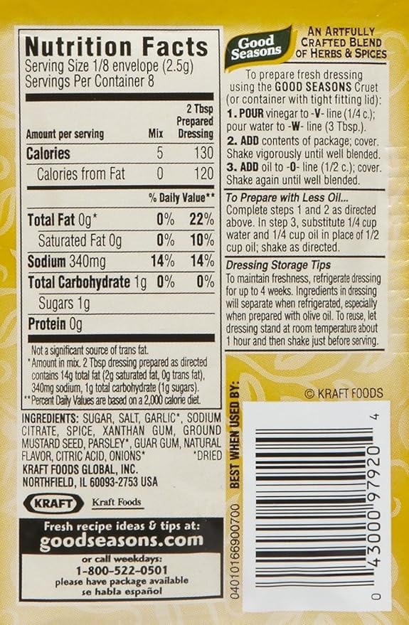 Good Seasons Garlic &amp Herb Dressing &amp Recipe Mix (6 CT) + Mild Italian Dressing and Recipe Mix (6 CT) (Variety Pack)