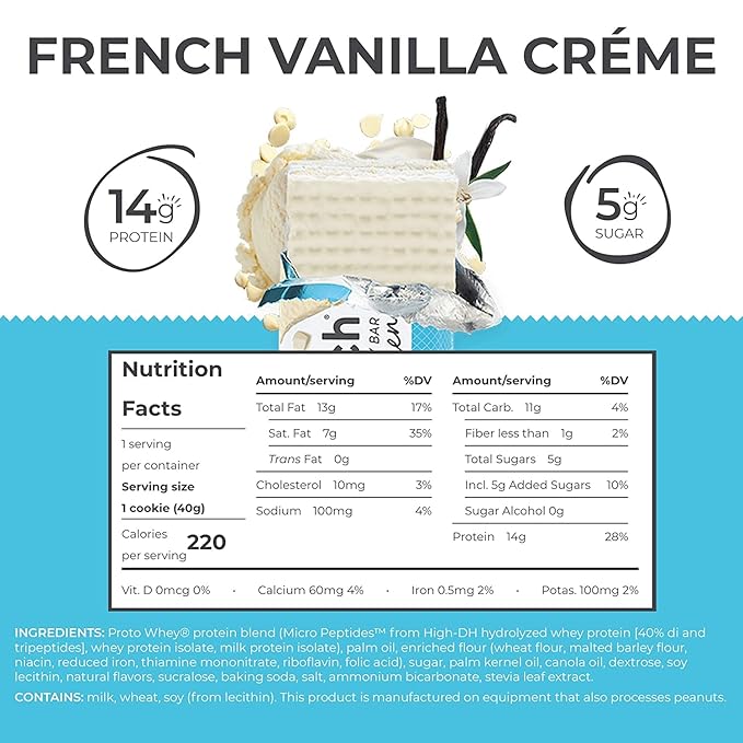 Power Crunch Whey Protein Bars High Protein Snacks with Delicious Taste Variety Pack French Vanilla &amp Chocolate Mint 1.4 Ounce (24 Count)