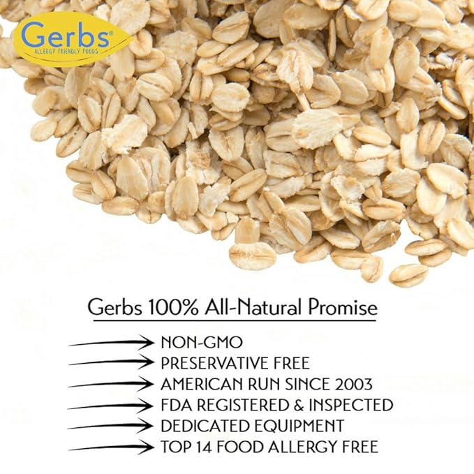 Gerbs Gluten-Free Instant Oats 4 lbs. | Carefully Sourced Resealable Bag | Smooth &amp Creamy Texture | Top 14 Allergen-Free