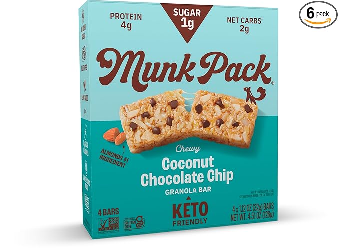 Generic Mu.nk Pa.ck Bar Granola Coconut Chocolate chip 4.51 oz (Pack Of 6)