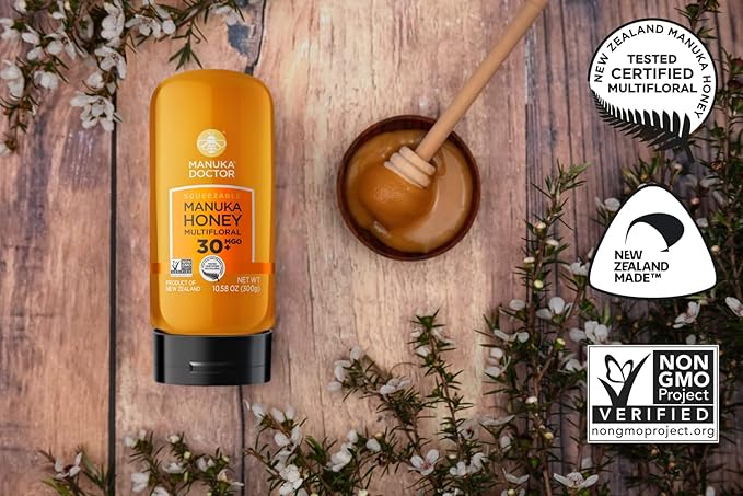 MANUKA DOCTOR - MGO 30+ Multifloral SQUEEZY and MGO 125+ Monofloral Manuka Honey Value Bundle 100% Pure New Zealand Honey. Certified. Guaranteed. RAW. Non-GMO
