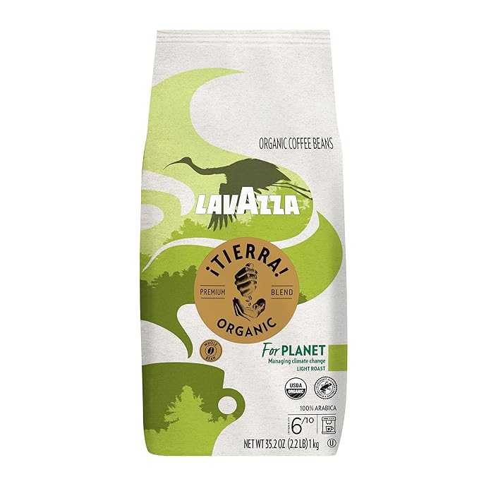 Lavazza ¡Tierra! Organic for Planet Whole Bean Coffee Light Roast 100% Arabica 2.2 lb Bag (pack of 1)