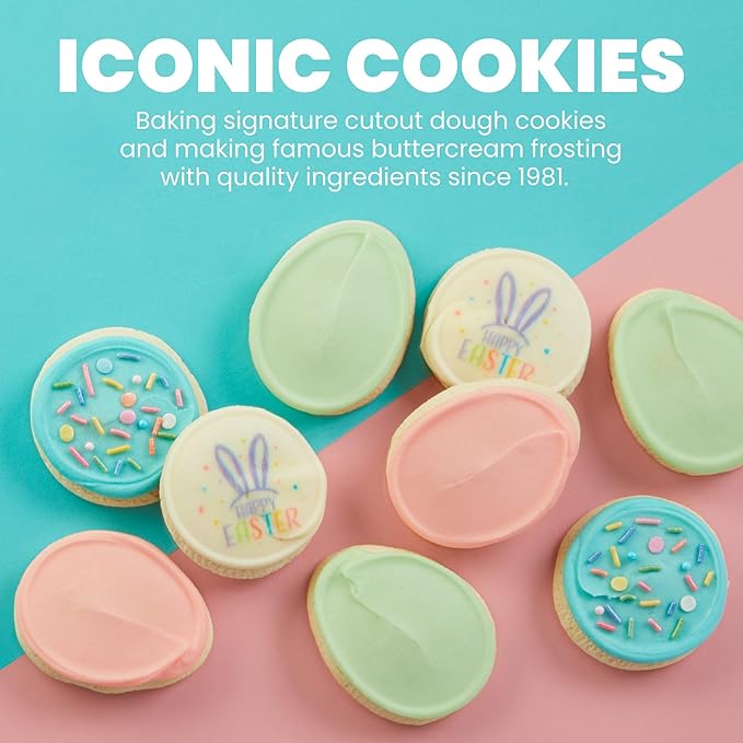 Cheryl's Cookies® Easter or Spring Gift Box with 12 Buttercream-Frosted Sugar Cookies Individually Wrapped Easter or Spring Gift for Loved Ones Family Friends