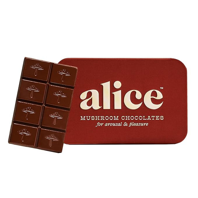 Alice Mushrooms Happy Ending | Sensual Mushroom Chocolates | Improves Mood Performance Vitality Energy and Engagement | Cordyceps Ashwaganda Cayenne Cinnamon &amp More