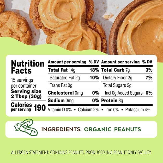 Once Again Organic Creamy Peanut Butter 9 Pound Bucket - No Sugar Added Single Ingredient Unsalted Natural Peanut Butter Bulk No Palm Oil - Non-GMO Gluten Free - Smooth and Unsweetened