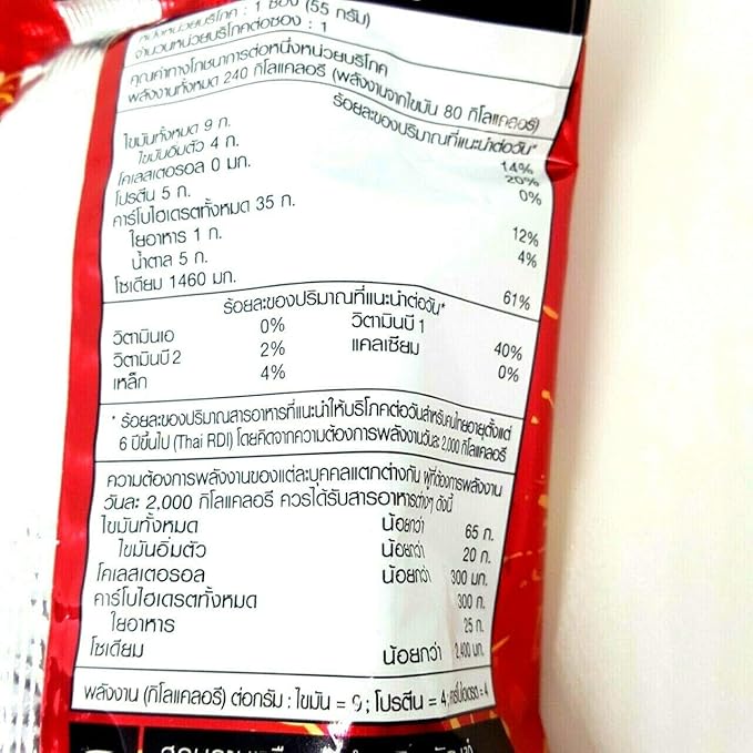 (55g. x 5 Packs) Tom Saab Flavour Quick Cooking Thai Instant Noodles Soup Fest Spicy Food