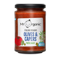 Mr Organic - No Added Sugar Olives &amp Capers Pasta Sauce 350g - Non-GMO - No Artificial Preservatives or Colours - Rich &amp Delicious Flavour