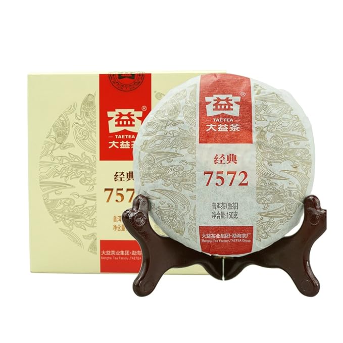 TAETEA 7572 Classic Pu-erh Tea Aged Puerh Pu'er Tea Cake Black Tea for Daily Drink and Gift 150g / 5.29oz (Ripe)