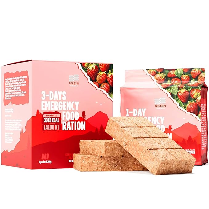Emergency Food Supply - Strawberry Survival Ration - 20 Years Shelf Life - 3 Days