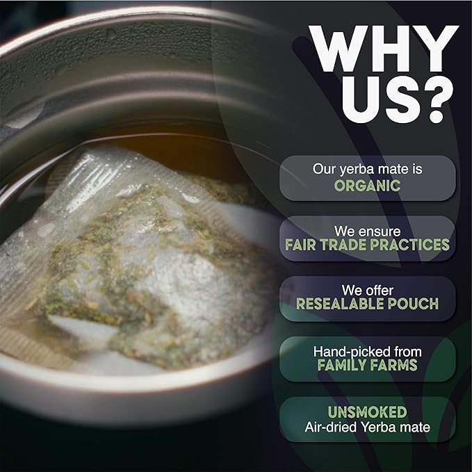 MADFLOW Yerba Mate Tea Bags (100 Mate Tea Bags). Organic &amp Unsmoked. Resealable Packaging. Alternative to Yerba Mate Loose Leaf.
