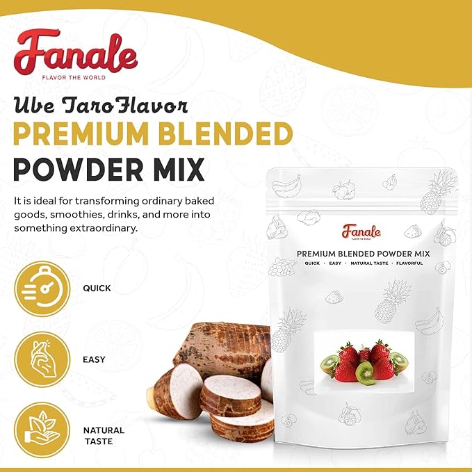 Fanale Premium Ube Taro Bubble Tea Flavoring Powder | Purple Sweet Potato Powder | Perfect for Baking Smoothies Desserts and Drinks | Instant Flavoring Powder for Boba Milk Tea - 2 Pounds (Pack of 1