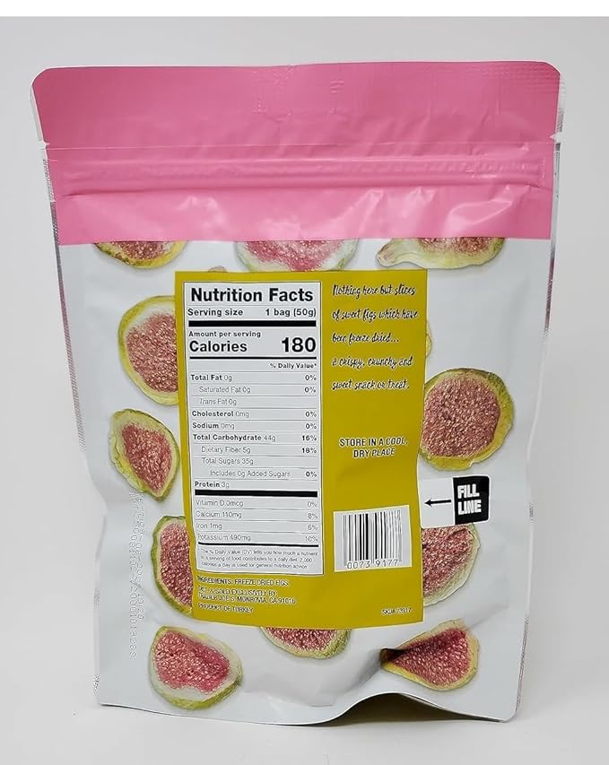Freeze-Dried Fig Slices Unsweetened &amp Unsulfured 1.76 oz/50g – Pack of 2