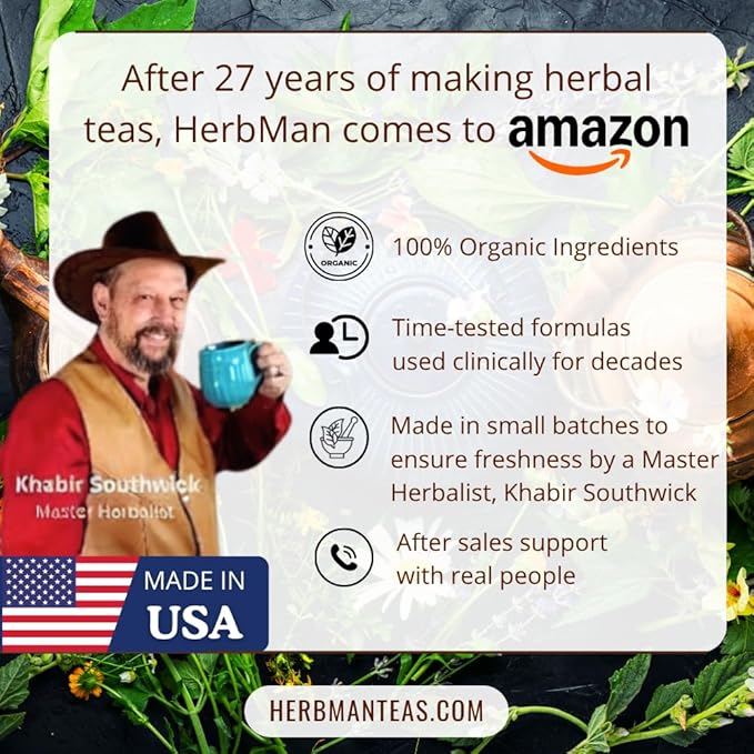 ACNE TEA – Organic Herbal Blend to Support Clear Skin &amp Complexion – Formulated by Master Herbalist Khabir – 100% Organic Non-GMO No Additives