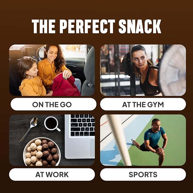 McCaffrey Protein Bites Chocolate Chip Cookie Dough + Fudge Brownie Bundle – 3-Pack of Each Flavor Vegan Gluten-Free High Fiber Energy Snacks with 4g Protein