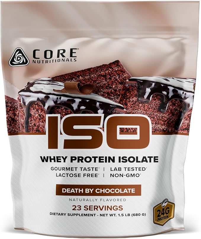 Core Nutritionals ISO Whey Protein Isolate | High-Purity Protein from Whey Isolate | Lean Muscle &amp Recovery Support | 32 Servings (Death By Chocolate)