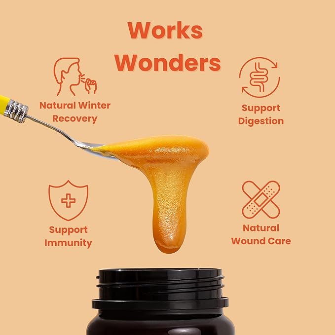 Wonder Honey Raw Manuka Honey New Zealand MGO550 (15+) Tested for 26 Markers Traceable Natural Soothing for Sore Throat Cough - Aids Digestion - Triple Sealed for safety in a Protective Box (8.8oz)