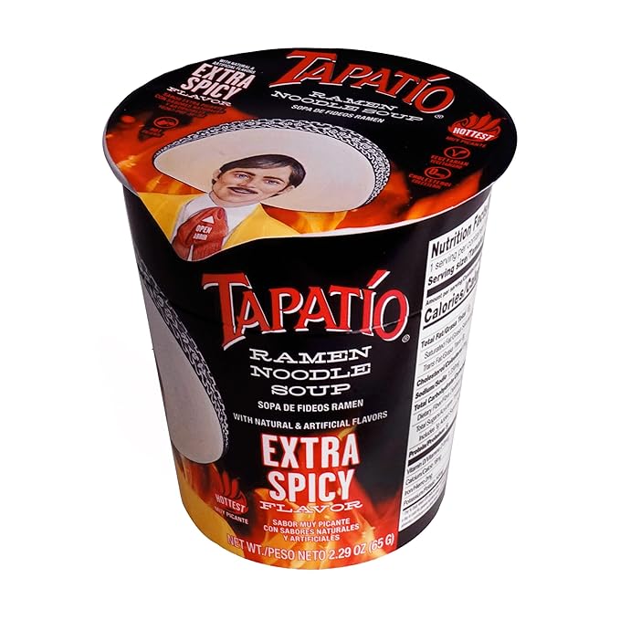 Tapatio Spicy Ramen Noodle Soup Cup - Extra Spicy Flavor - 2.29 Oz (Bulk Case of 12)