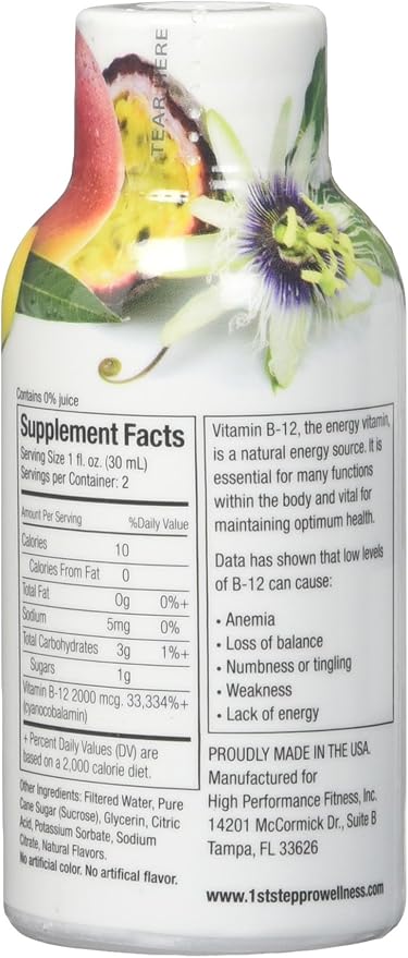 B-12 Shot Maximum Energy Tropical Blast 2-Ounce 12 per Box