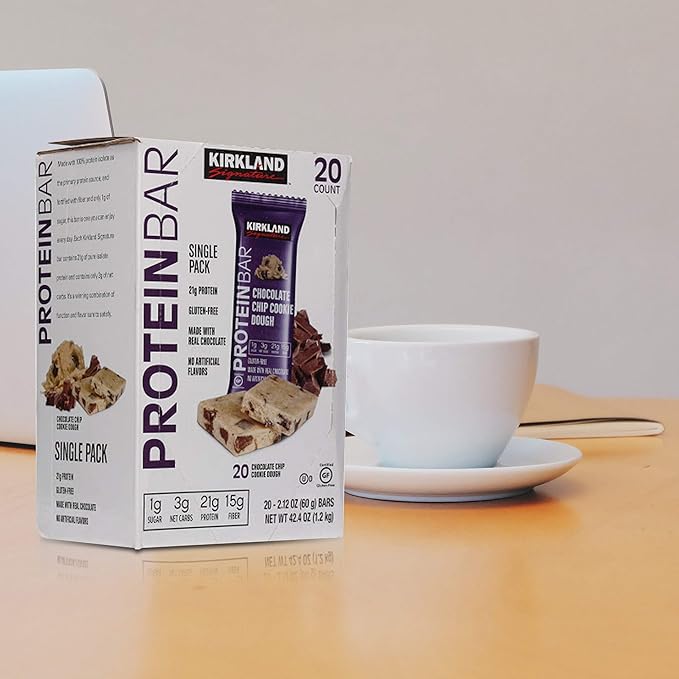 Kirkland Signature Protein Bars Chocolate Chip Cookie Dough 20-count 2.12OZ