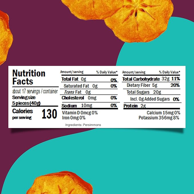 Natural Dried Persimmons from Bella Viva Orchards 1.5 Lb. Bag
