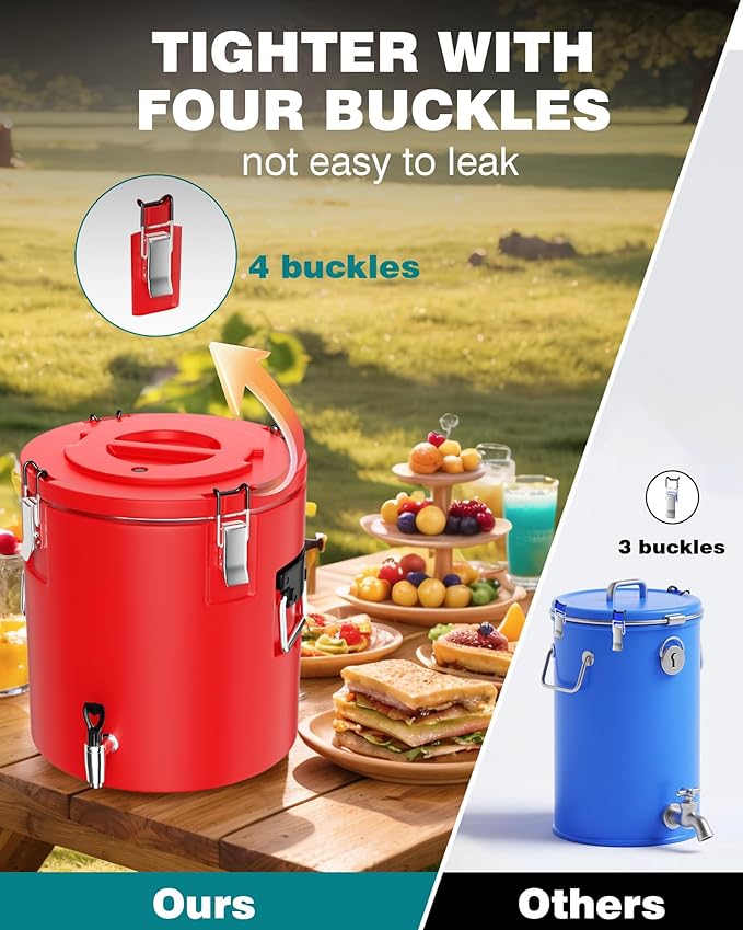 WantJoin Insulated Beverage Dispenser - 8 Gallon Hot and Cold Drink Container with 304 Stainless Steel Interior for Iced Coffee Juice Chocolate Tea Milk Restaurant Party Sports Camping