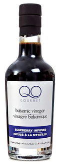 QO Gourmet Flavored Aged Balsamic Vinegar of Modena | High Density BLUEBERRY Infused Thick Gourmet Vinegar | 250ml /8.45 fl.oz.| All Natural | Produced &amp Bottled in Italy