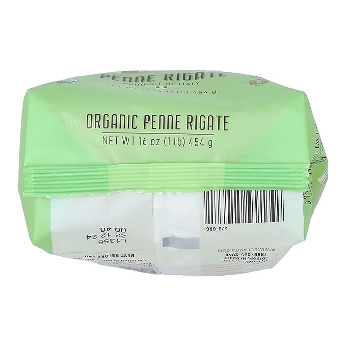 Colavita Pasta - Organic Penne Rigate 1 Pound - Pack of 20