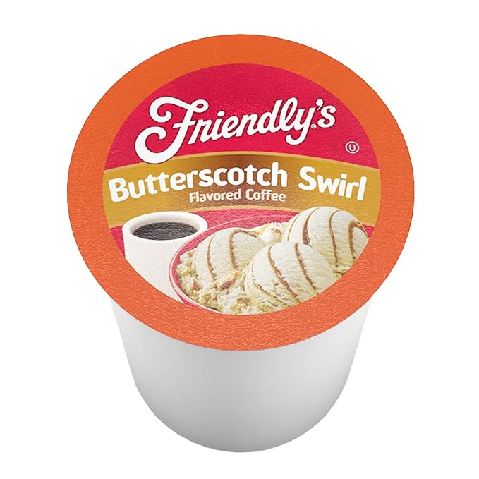 Friendly's Flavored Ice Cream Coffee Pods Compatible with Keurig K Cup Brewers (Butterscotch Swirl 12 Count) (Pack of 2)