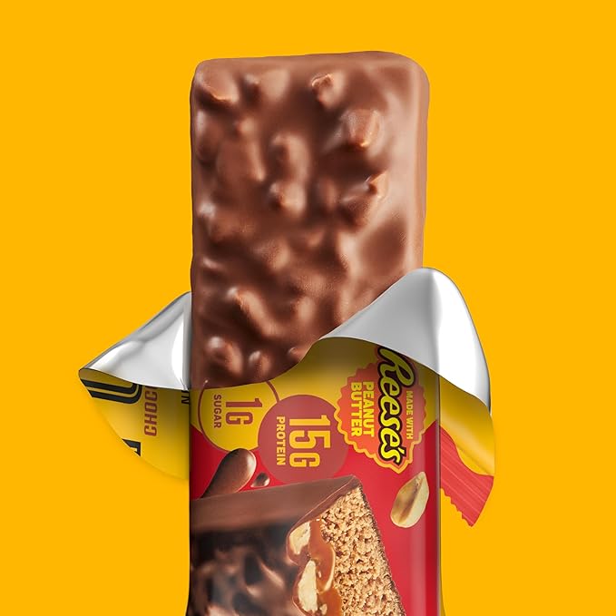 FULFIL Chocolate Peanut Butter Flavored Protein Bar Made with REESE's Peanut Butter Gluten Free with 15g Protein Pantry Staples 12 Count