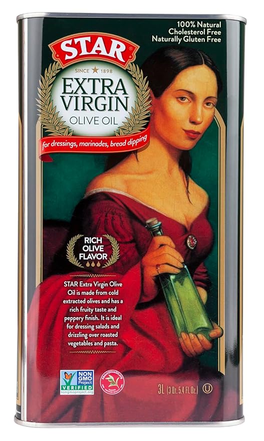 STAR | Extra Virgin Olive Oil | 101 Oz (3 L) Tin | Rich Olive Flavor | Ideal for Family Cooking and Daily Use