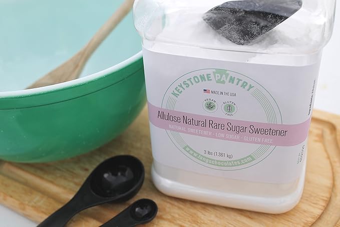 Keystone Pantry - Allulose Sweetener Low Calorie and Low Carb Sugar Substitutes Natural Allulose Sugar Substitute Gluten Soy and Sugar Alcohol-Free 3 Lbs.