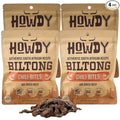 HowdySnax Biltong Chili Bites – 4 Pack (16 oz Total) – Bulk Spicy Beef Snack • High‑Protein • Keto &amp Paleo • No Preservatives • Made in USA