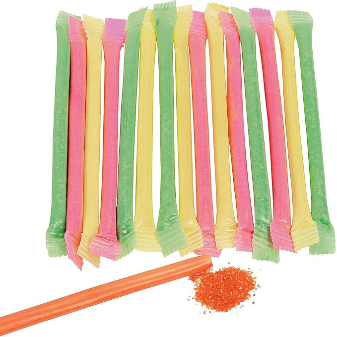 Candy Filled Sugar Straws - Bulk 240 Powder sticks - Party Candy in Assorted Colors