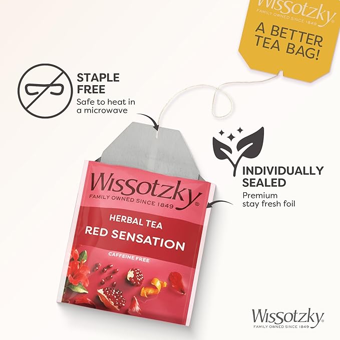 Wissotzky Herbal Tea Variety Pack Sampler (42 Tea Bags) in a Premium Reusable Gift Box | Valentines Day Gift | Caffeine-Free | 6 Exciting Flavors | Individually Wrapped Tea Bags | Ideal Present for Ho