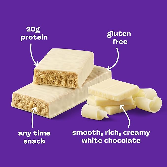 think! Protein Bars High Protein Snacks Gluten Free Kosher Friendly White Chocolate Nutrition Bars 2.1 Oz per Bar 10 Count (Packaging May Vary)