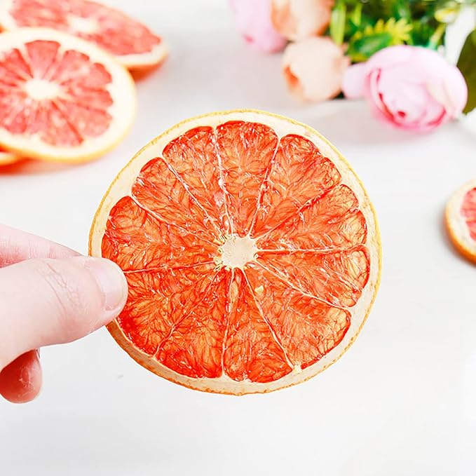 Queenbox 1.7oz Freeze Dried Sliced Fruit Grapefruit Natural Dehydrated Fruit Vegan Food Emergency Healthy DIY Snack for Sweet &amp Tart Iced/Hot Tea