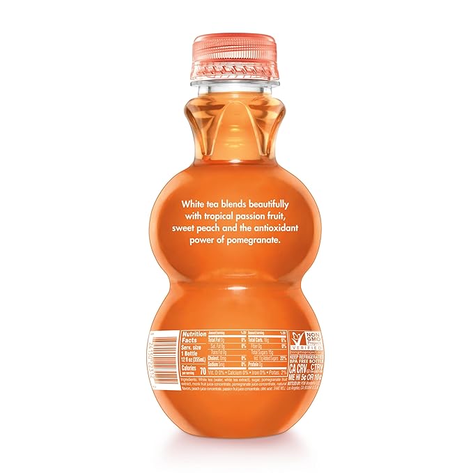 POM Wonderful Antioxidant Super Tea Pomegranate Peach Passion White Tea 12 fl oz (Pack of 6)