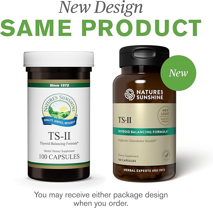 Nature's Sunshine TS II w/Hops 100 Capsules | Supports Proper Thyroid Function and Helps Maintain Balance in the Thyroid Gland