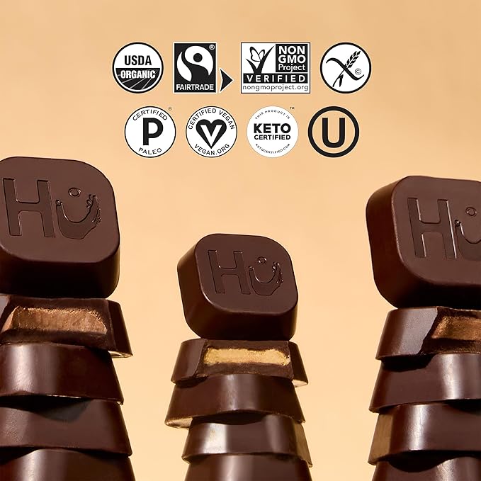 Hu Hazelnut Butter Dark Chocolate Bites | 6 Pack | Natural Organic Vegan Gluten Free Paleo Non GMO Fair Trade Dark Chocolate