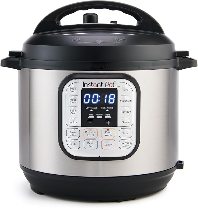 Instant Pot Duo 7-in-1 Electric Pressure Cooker Slow Cooker Rice Steamer Sauté Yogurt Maker Warmer &amp Sterilizer Includes App With Over 800 Recipes Stainless Steel 6 Quart