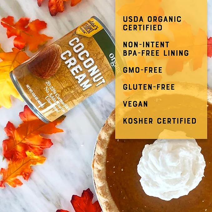 Organic Coconut Cream – NO GUAR GUM Unsweetened 20–22% Fat 13.5 oz (12-Pack) | Nature’s Greatest Foods