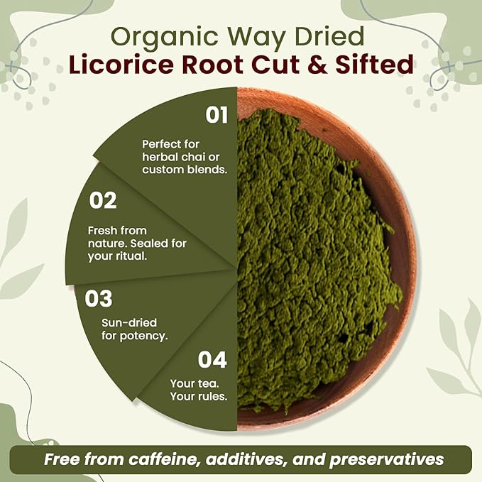 Organic Way Soursop Leaf Coarse Powder - Herbal Tea | Organic Vegan Non GMO &amp Gluten Free | Resealable Bag USDA &amp Kosher Certified | 100% Raw from Sri Lanka (8 Oz)
