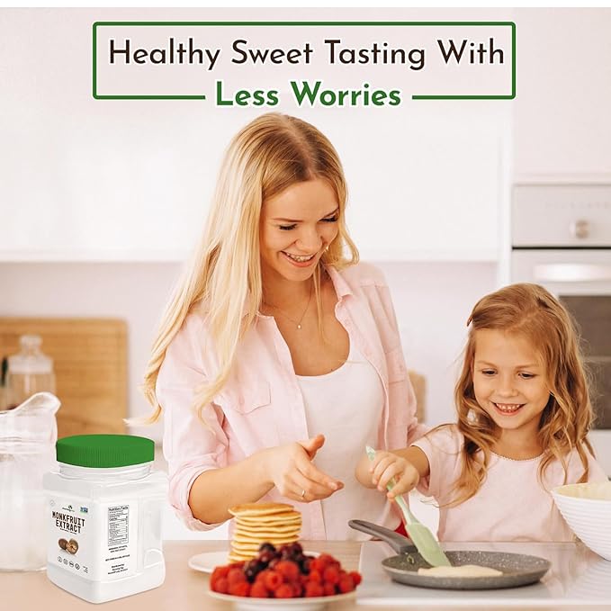 Morning Pep 100% Pure Monk Fruit extract sweetener No Erythritol Monkfruit Extract Powder NON-GMO Project Verified Keto Certified OU kosher No Fillers Zero Calories | Over 450 Servings | 5 oz