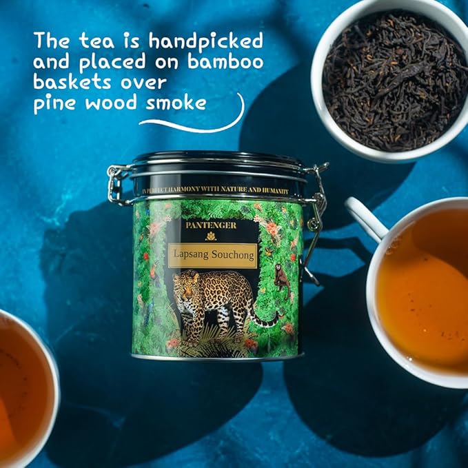 Pantenger Lapsang Souchong Loose Leaf Tea. 3 Ounces - 40 Servings. Smoked Black Tea Loose Leaf.