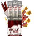 Wenzel’s Farm Beef with Pepperjack Sticks │Snack Sticks │ Flavorful Naturally Smoked │ High Protein Low Carb │ No MSG Fillers Binders Artificial Colors │ Gluten Free | 32 sticks (16 packs of 2)