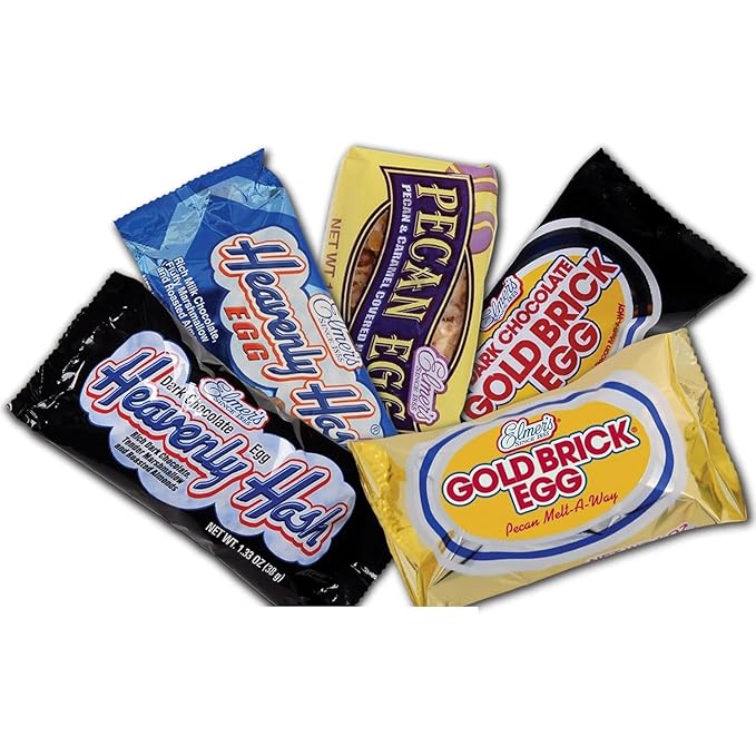 Elmer Ultimate Egg Variety Pack - 15 Total Eggs - 3 of Each - Heavenly Hash Gold Brick Dark Chocolate Gold Brick - Pecan Egg - Dark Chocolate Heavenly Hash