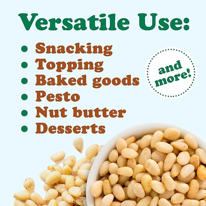 Food to Live - Pine Nuts 5 Pounds Raw Pignolias Kosher Vegan