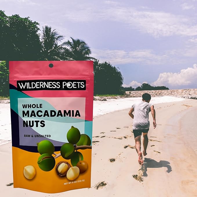Wilderness Poets Raw Whole Macadamia Nuts - Fresh Buttery Unsalted Unroasted - Bulk Size Super Keto (5 Pound - Pack of 4)